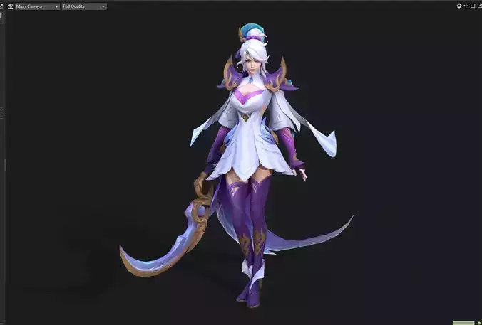 female assassin Low-poly 3D model