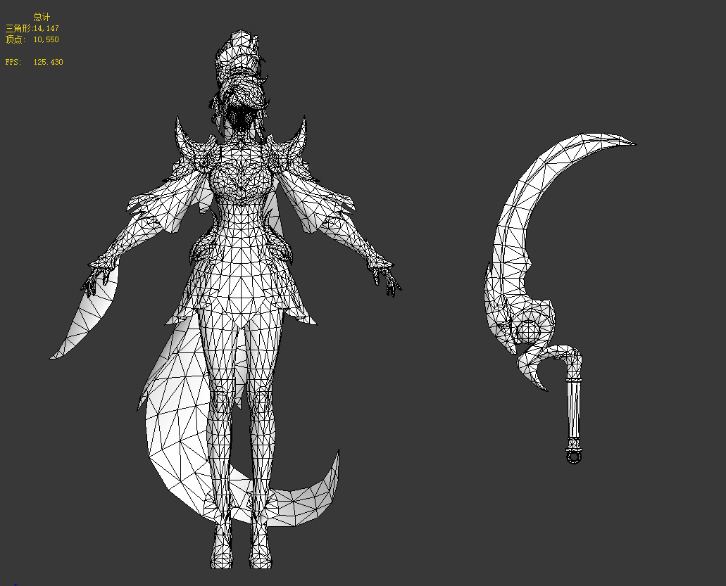 female assassin Low-poly 3D model_15