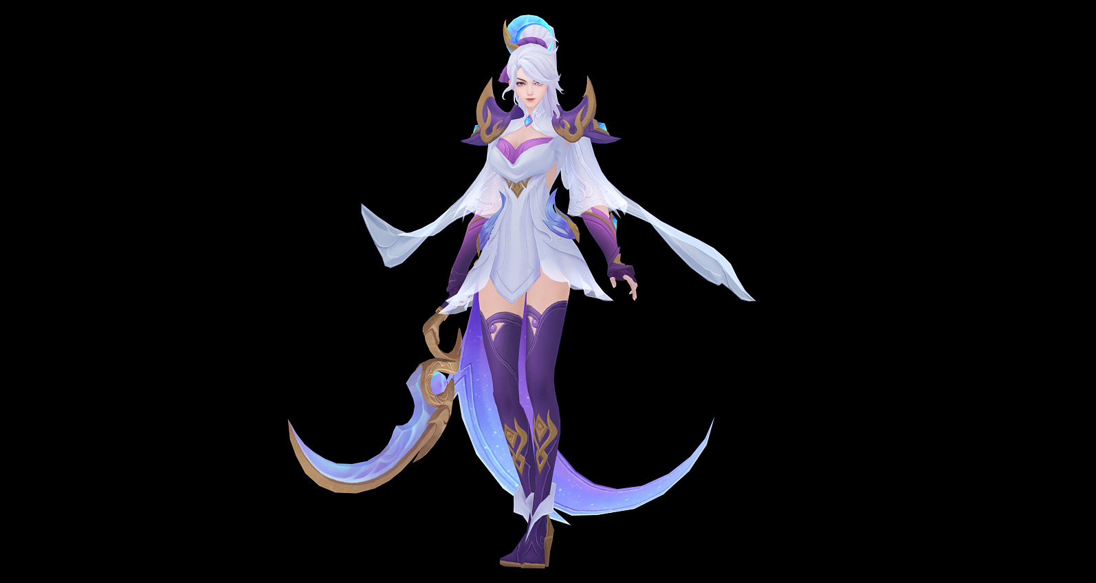 female assassin Low-poly 3D model_3