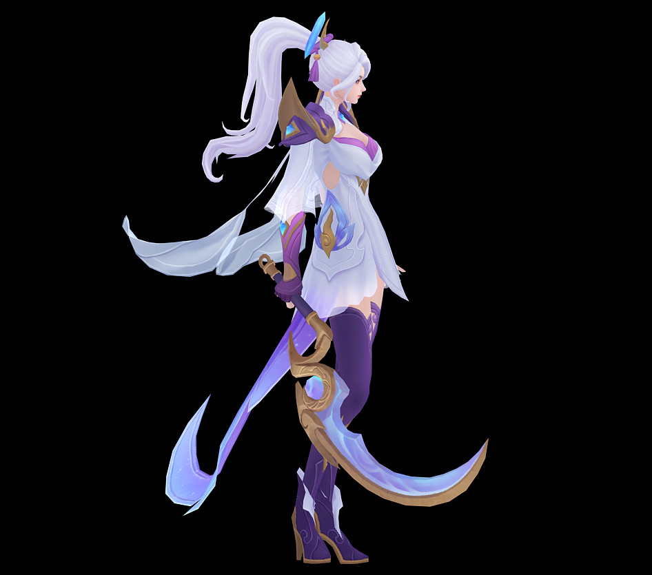 female assassin Low-poly 3D model_8