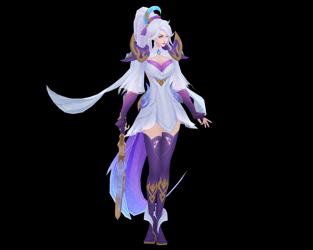 female assassin Low-poly 3D model_9