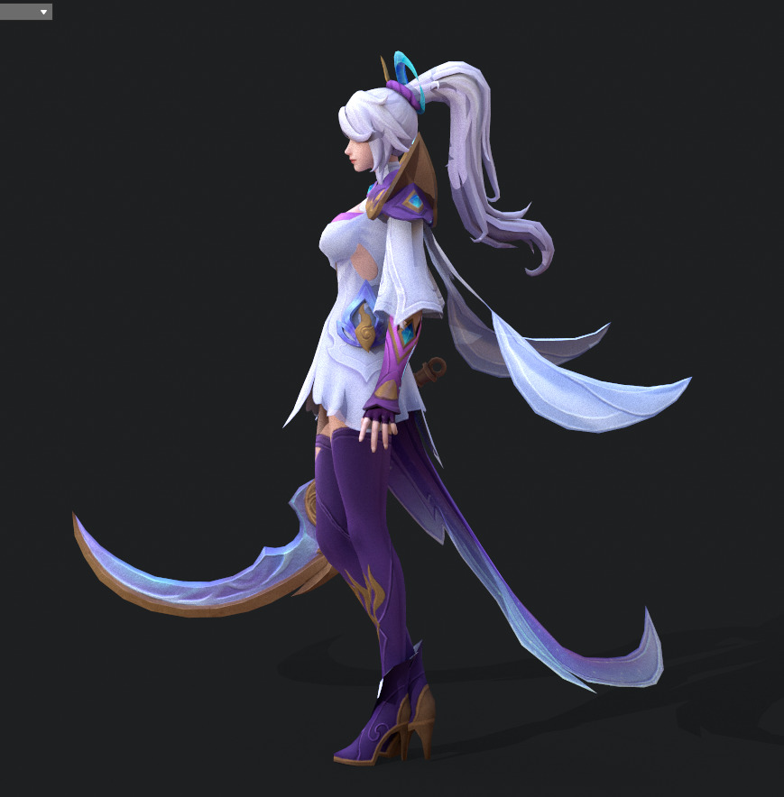 female assassin Low-poly 3D model_19