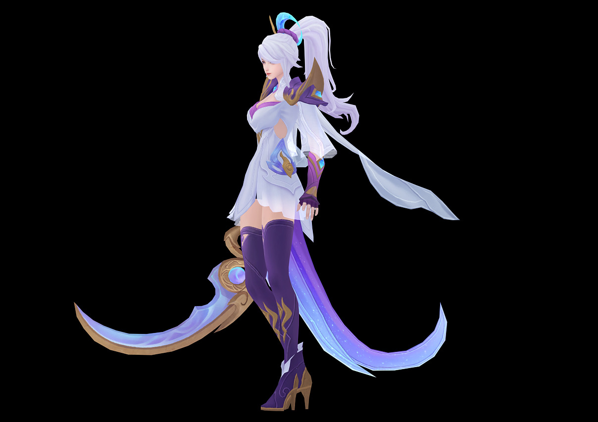 female assassin Low-poly 3D model_4