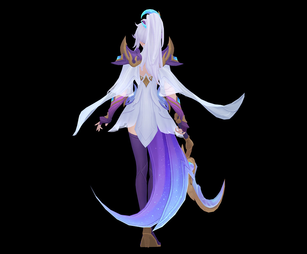 female assassin Low-poly 3D model_6