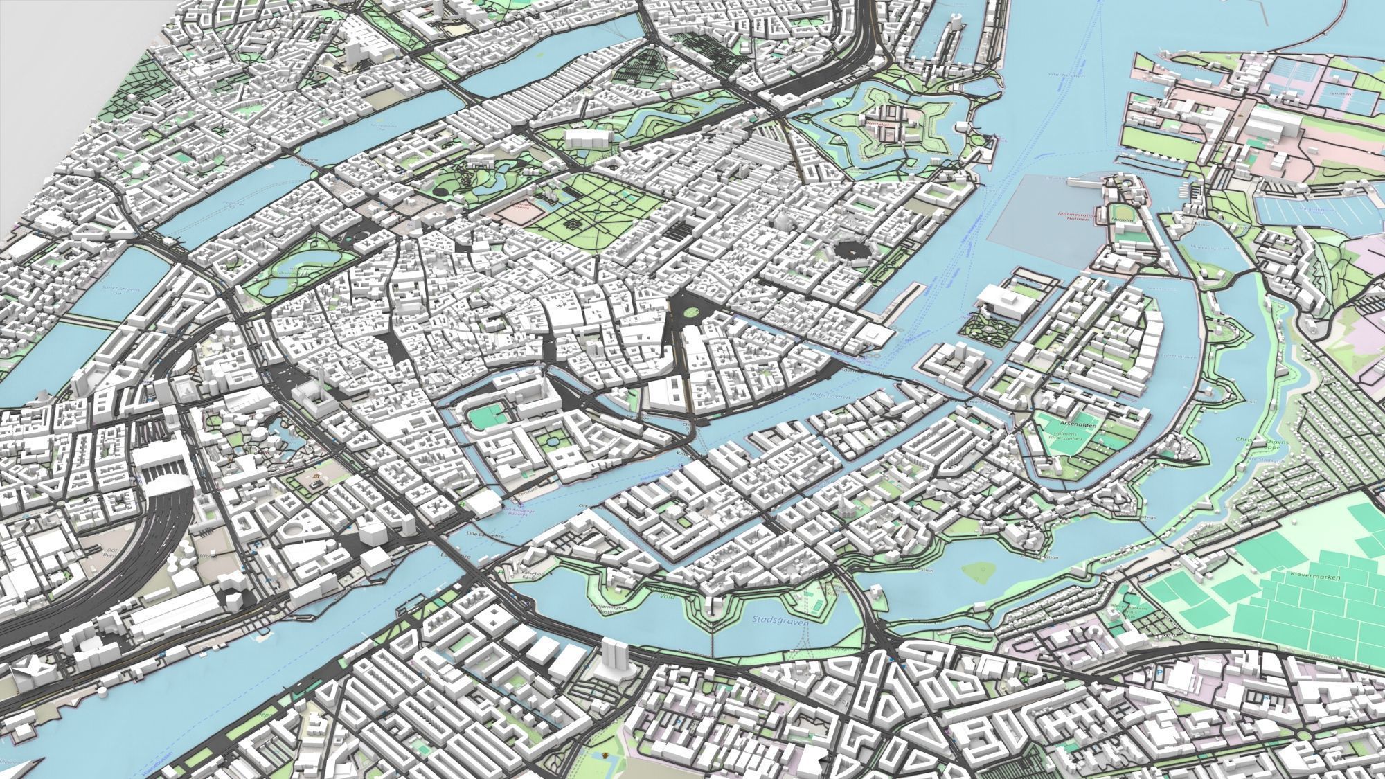 Cityscape Copenhagen Denmark 3D model_2