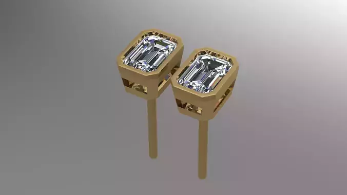 Diamond jewelry earring Classic E1 3D print model 3D print model 3D print model