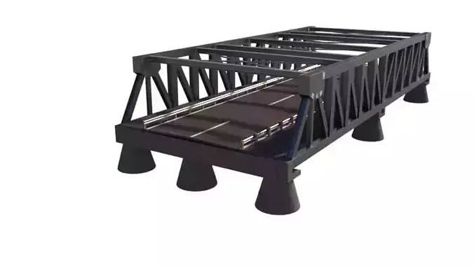 Steel Truss Bridge for Games and Rendering  OBJ FBX STL SKP Low-poly 3D model