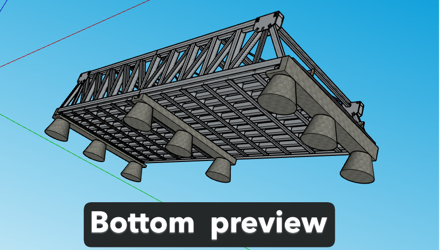 Steel Truss Bridge for Games and Rendering  OBJ FBX STL SKP Low-poly 3D model_3