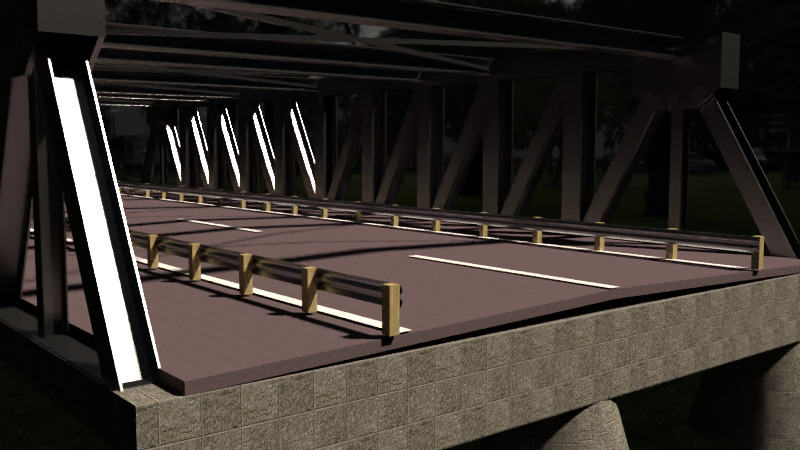 Steel Truss Bridge for Games and Rendering  OBJ FBX STL SKP Low-poly 3D model_2