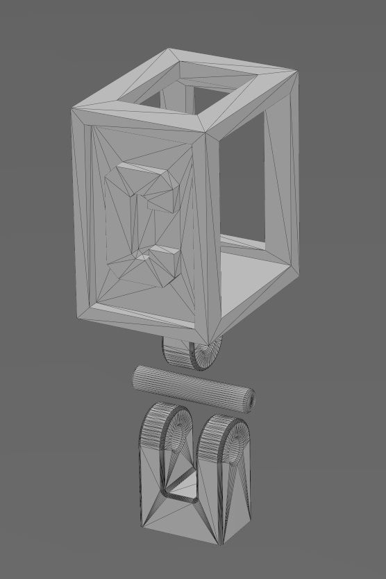 C letter varsity font 12x10x10mm enamel bail link 3D print model_13