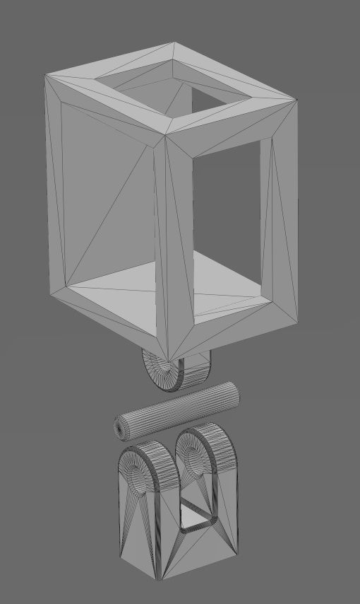 C letter varsity font 12x10x10mm enamel bail link 3D print model_14