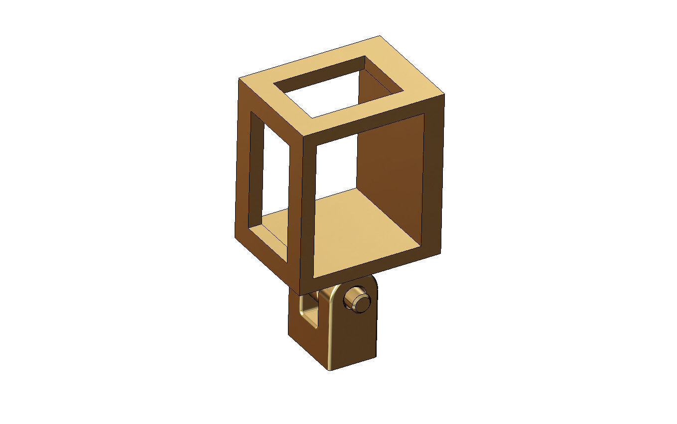 C letter varsity font 12x10x10mm enamel bail link 3D print model_4