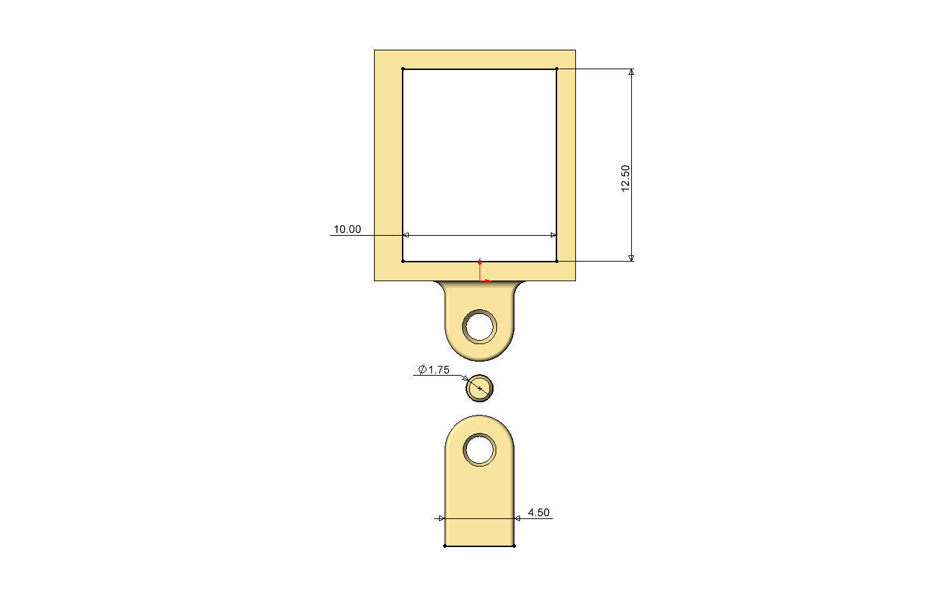 C letter varsity font 12x10x10mm enamel bail link 3D print model_7