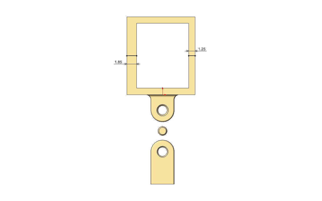 C letter varsity font 12x10x10mm enamel bail link 3D print model_8