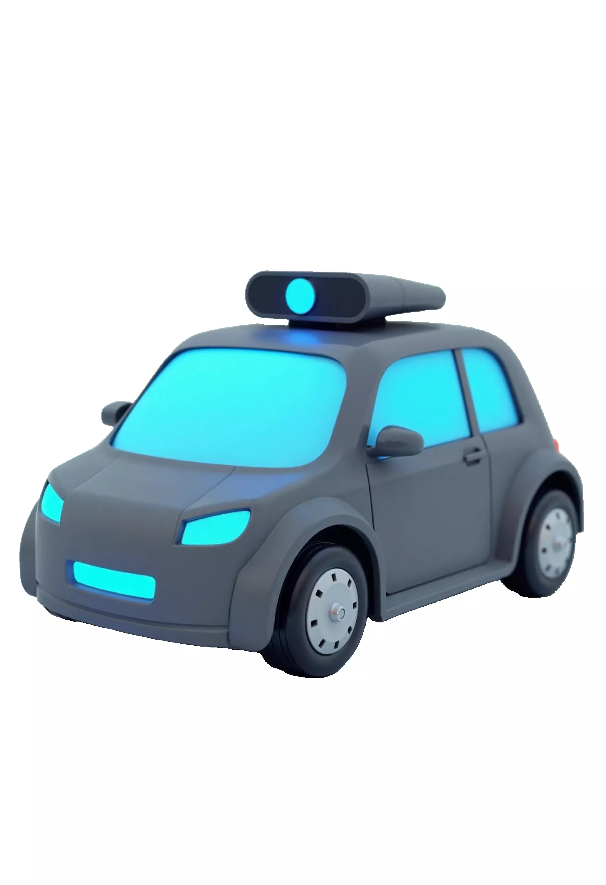 Self-driving utility car with sensors 3D model