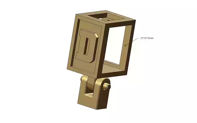 D letter varsity font 12x10x10mm enamel bail link