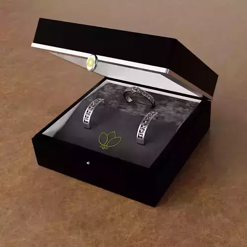 Luxury Diamond Jewelry Display Box with Ring and Ear Hoops