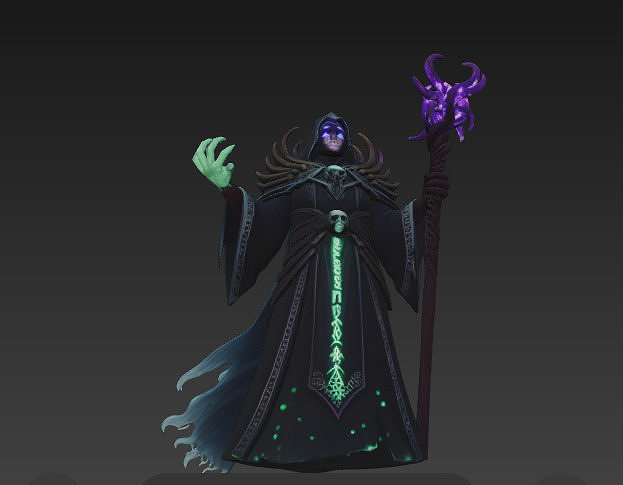 Lord of the Forgotten - Cinematic Portrait of a Necromancer Low-poly 3D model
