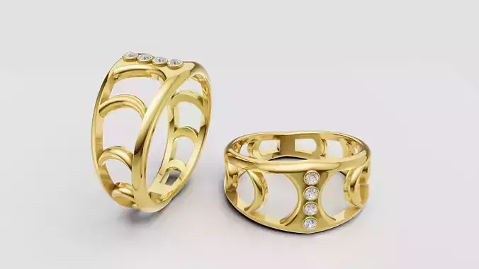 modern gold ring 3D printable model  3D print model