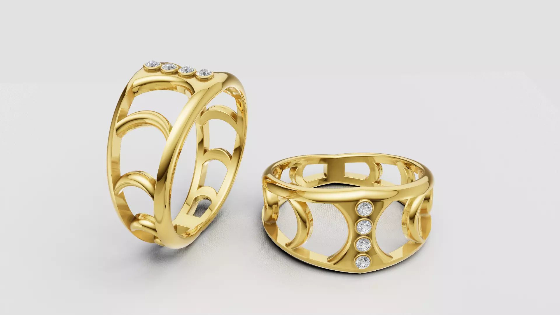 modern gold ring 3D printable model 3D print model