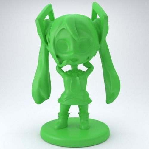 Hatsune Miku Chibi 3D print model