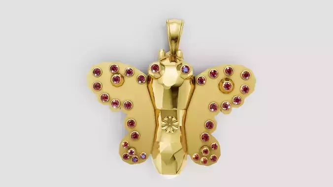 butterfly pendant  3D printable model 
