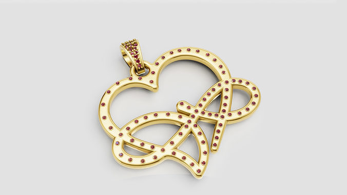 letter A pendant 3D printable model  3D print model