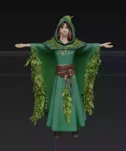 Forest Witch of the Hollow Stylized Fantasy Character 3D Model 3D print model