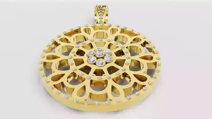 mandala pendant 3D printable model 