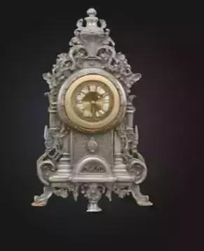 Ornate 3D Desk Clock Model  High-Detail Relief Design