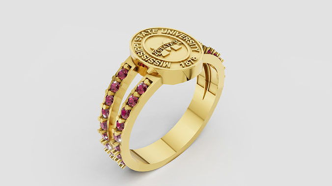 university graduation ring 3D printable model  3D print model