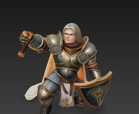 Paladin of the Radiant Dawn Low-poly 3D model