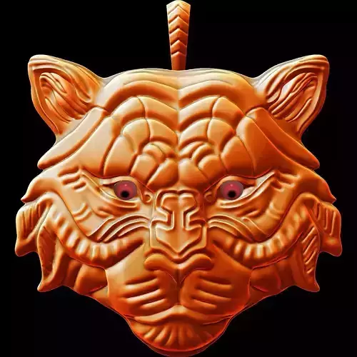 Detailed Sculpt Tiger Pendant