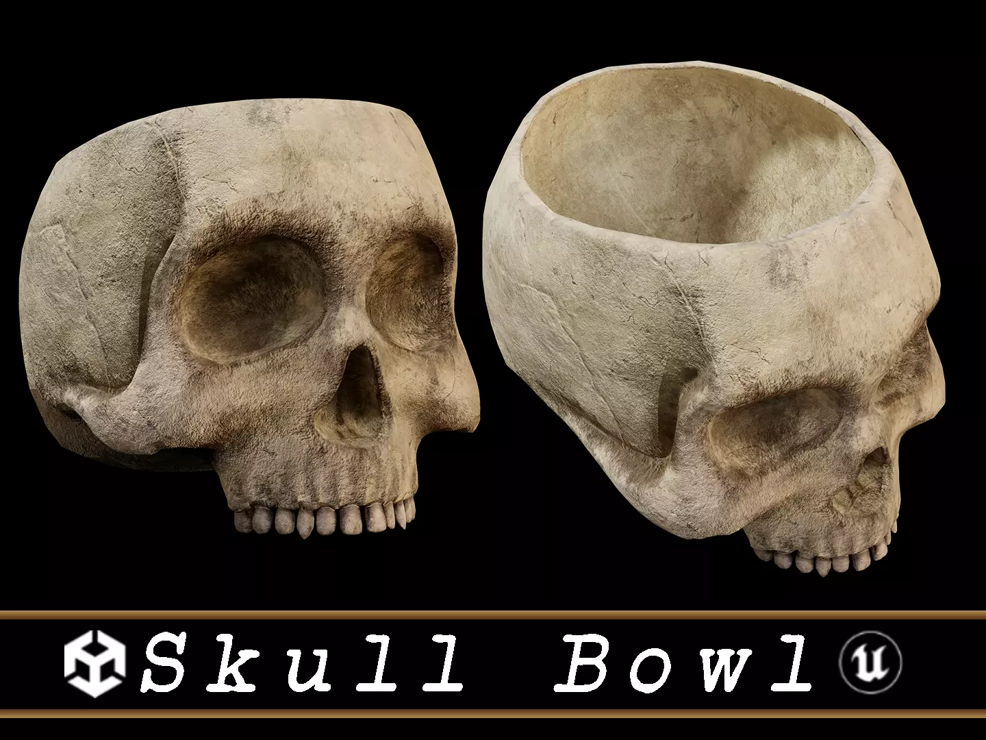 Medieval Skull Bowl Low-poly 3D model