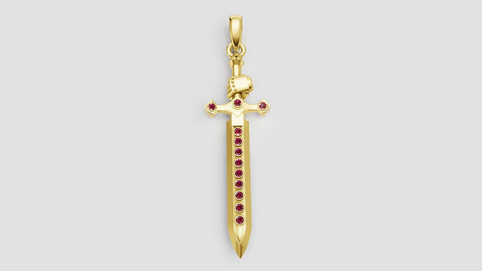 GOLD SWORD PENDANT 3D PRINTABLE MODEL 3D print model
