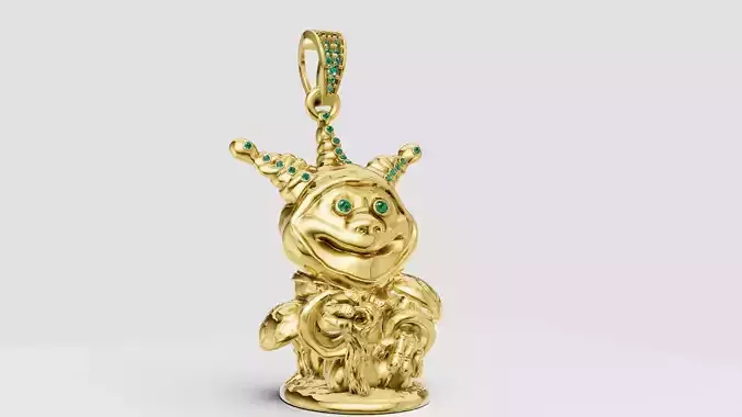 Gold Joker Character Pendant 3D Printable Model
