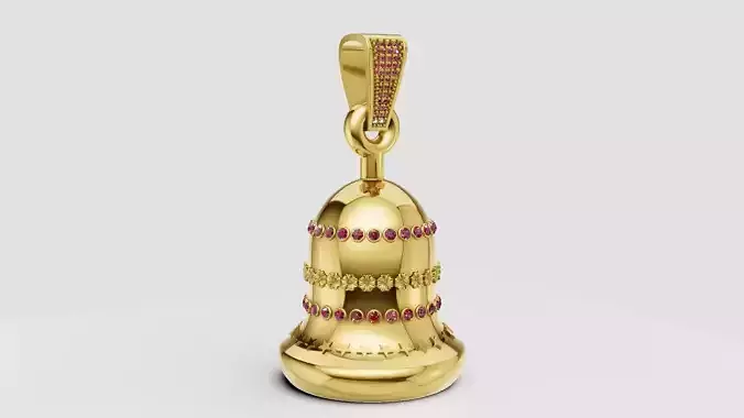 Gold Diamond Pendant 3D Printable Model 