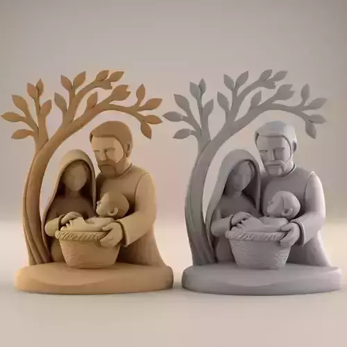 Mini Christmas Nativity Scene 3D STL File for Xmas Decor 3D print model