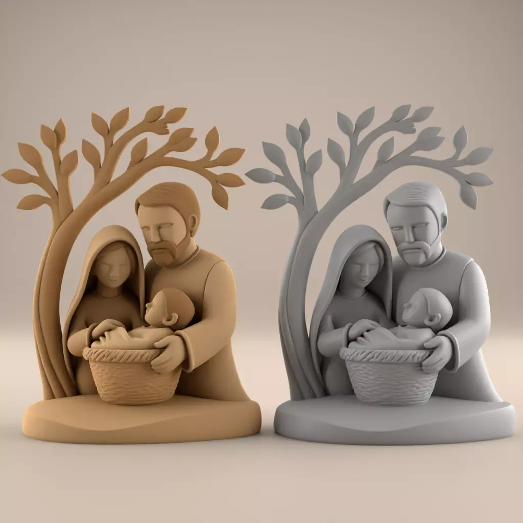 Mini Christmas Nativity Scene 3D STL File for Xmas Decor 3D print model_0