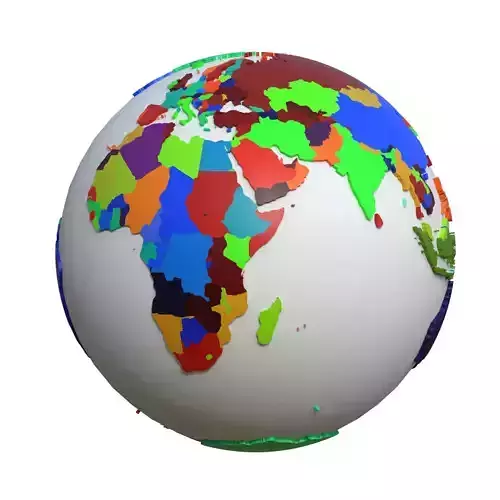 Countries Globe Low-poly 3D model