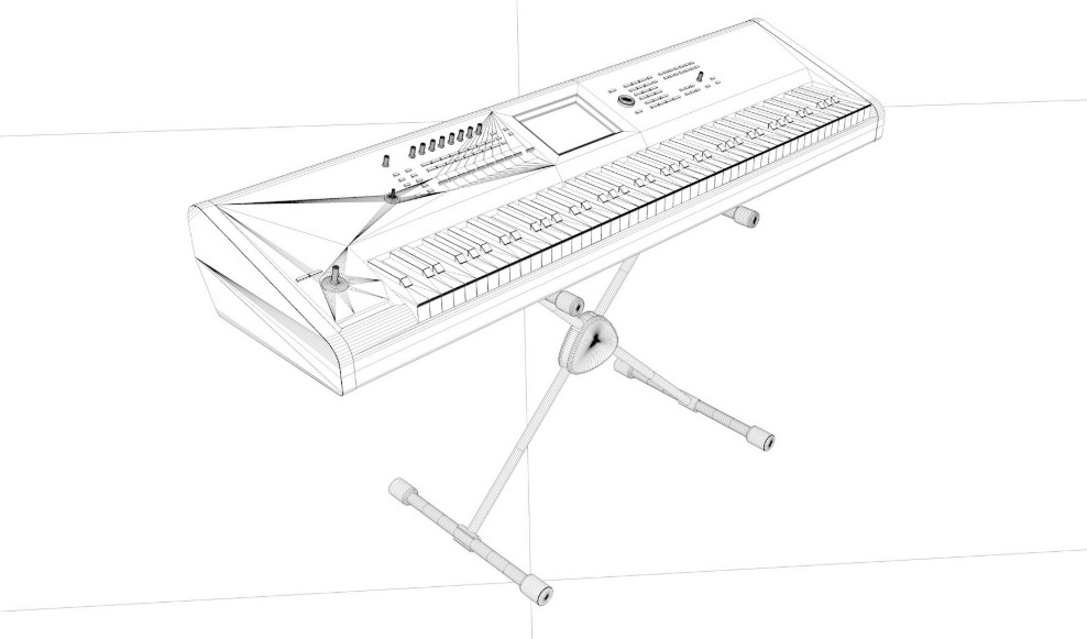 Synth Keyboard Korg 3D model_8