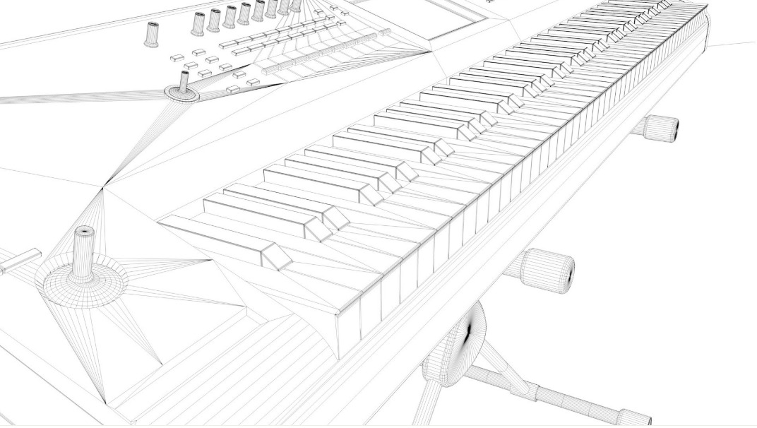 Synth Keyboard Korg 3D model_10