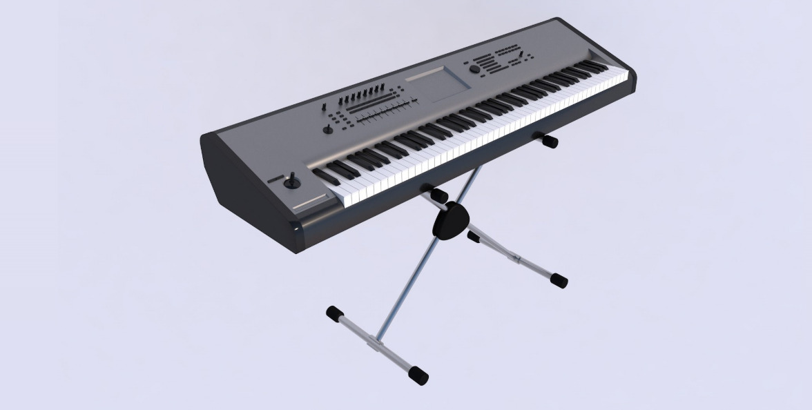 Synth Keyboard Korg 3D model_4