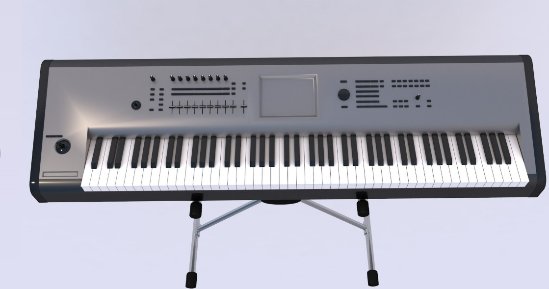 Synth Keyboard Korg 3D model_1