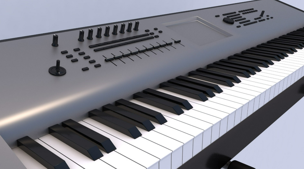 Synth Keyboard Korg 3D model_7