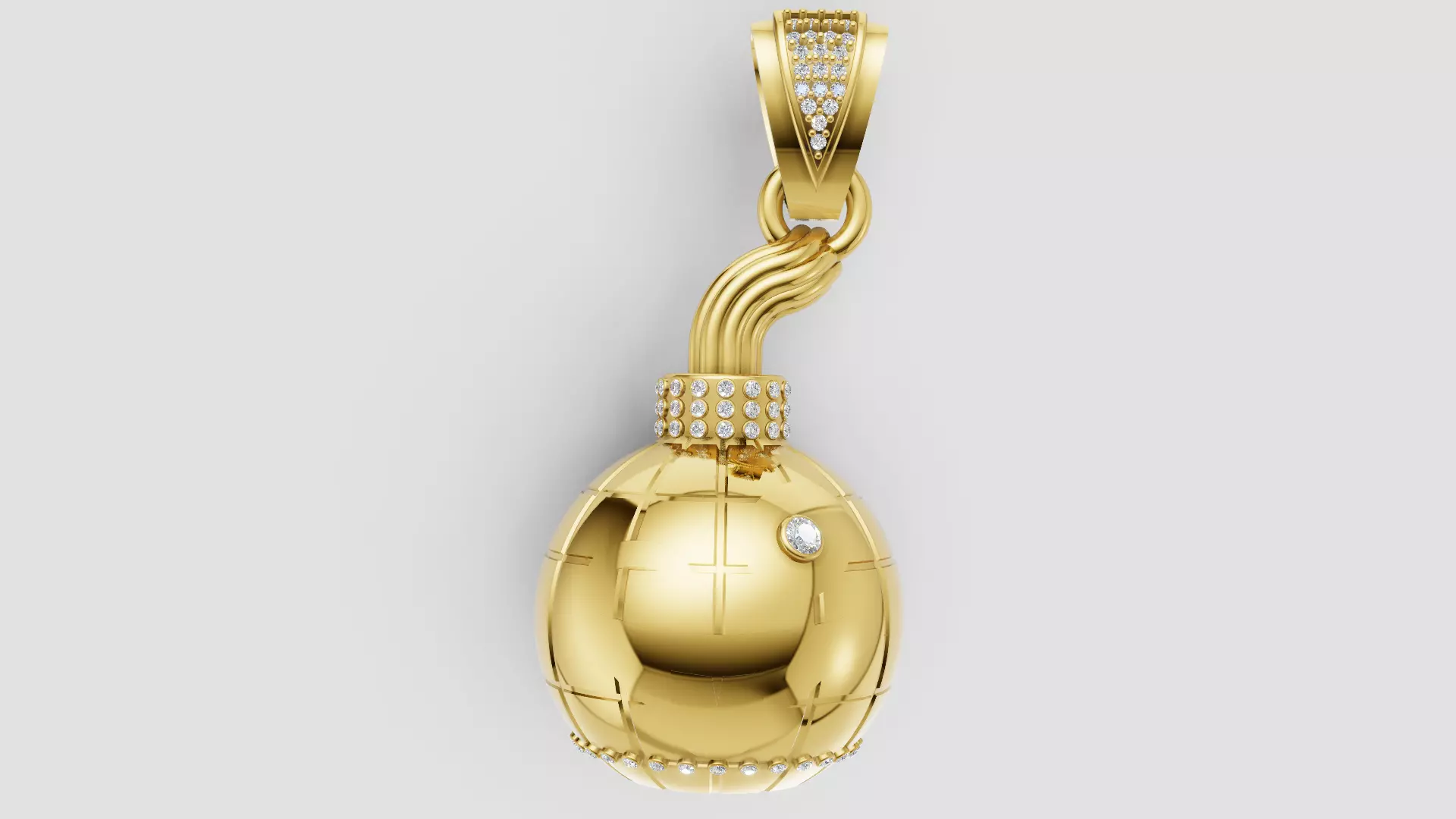 3D Gold Diamond Pendant BOMM 3D print model