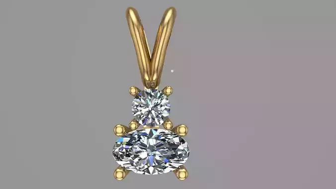 Diamond jewelry Pendant Coloured Classic P02 3D print model 3D print model