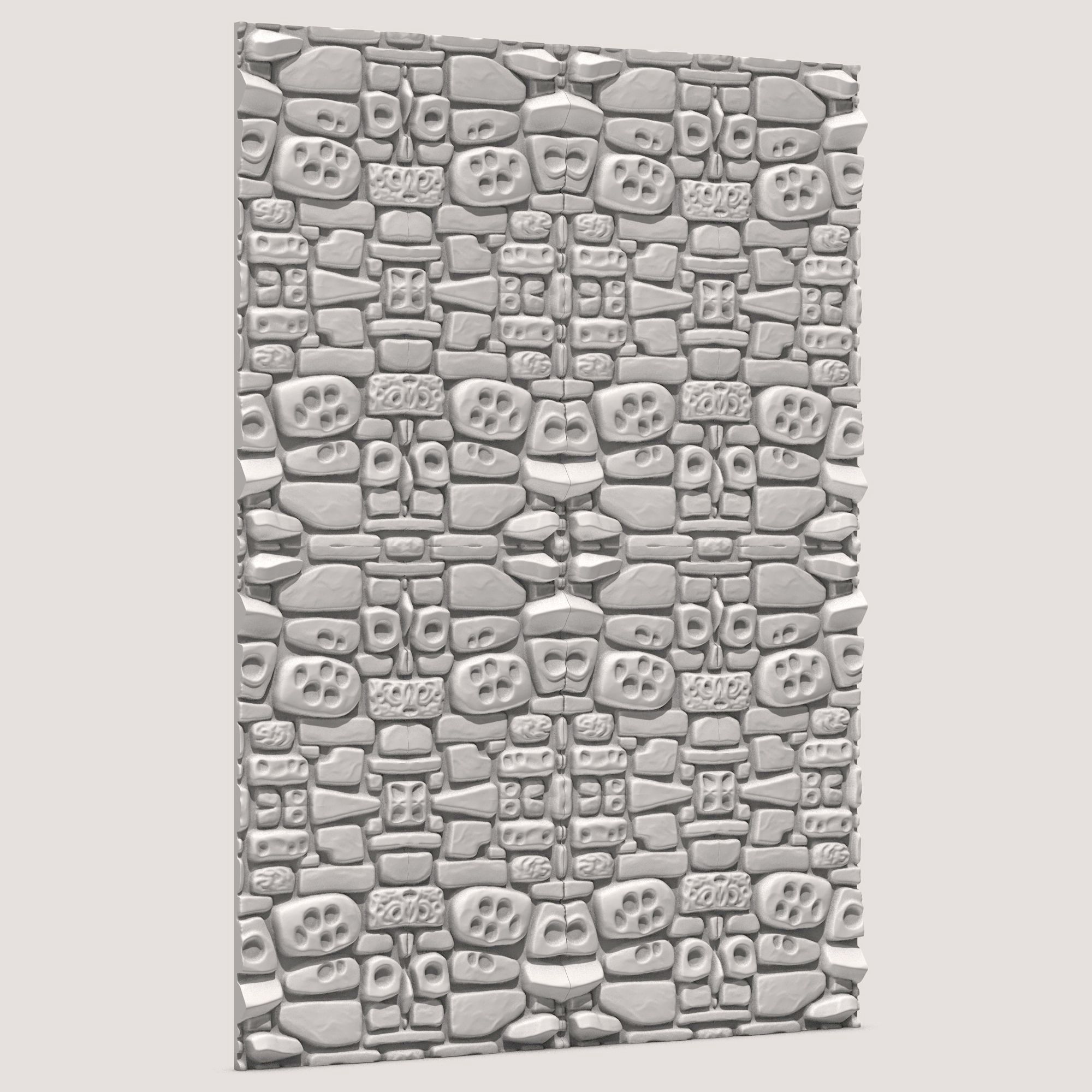 Seamless Stone Wall 1 3D print model_2