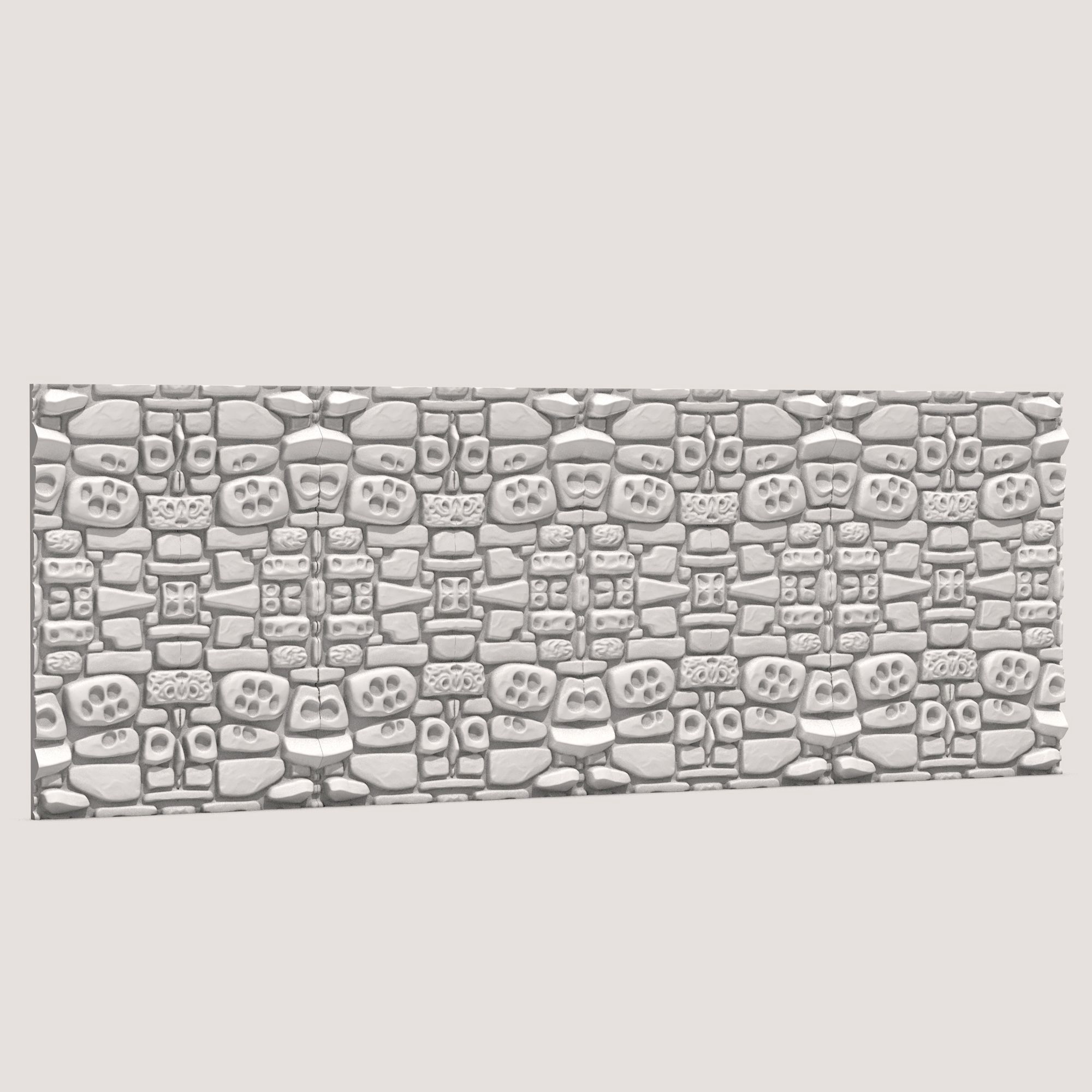 Seamless Stone Wall 1 3D print model_3