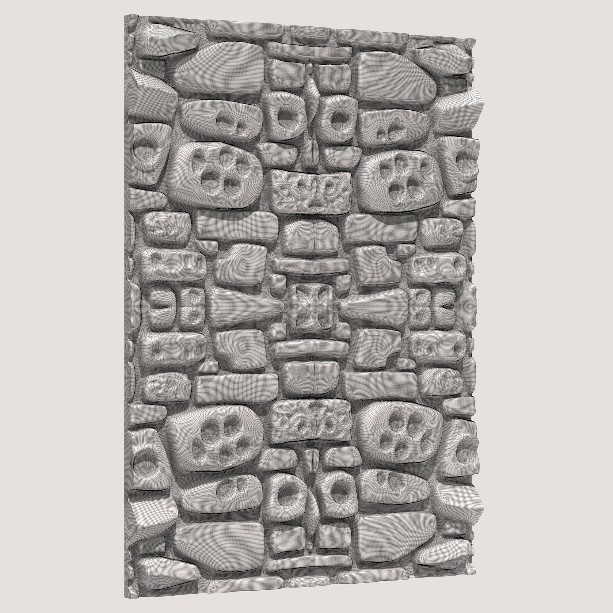 Seamless Stone Wall 1 3D print model_5